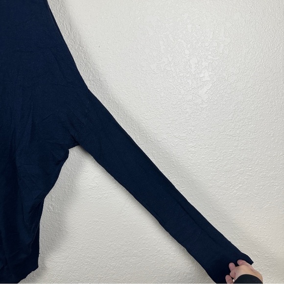 Gap Pure Blue V-neck Cashmere Blend Oversized Pullover Sweater Size Medium - Picture 4 of 10